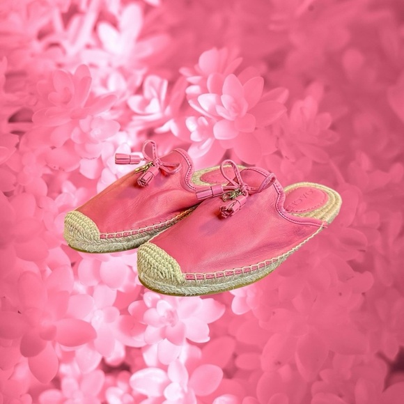 NWOT Coach 'Cassidy' Leather Slip-On Espadrille Mules in "Pink Ruby" Size 5 - Picture 8 of 15